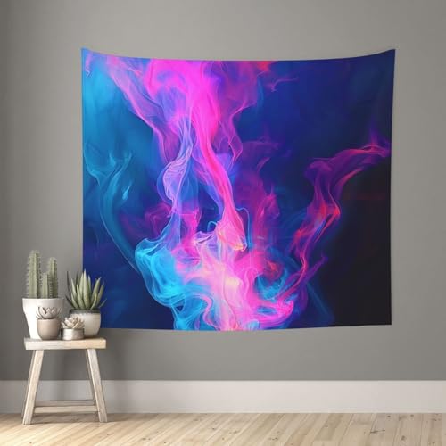 acvKGHW blue and fire Printed Indoor Decorative Wall Tapestry 60x51in - Soft Polyester Decorative Blanket for Home & Dorm Decor - color: Blue And Fire