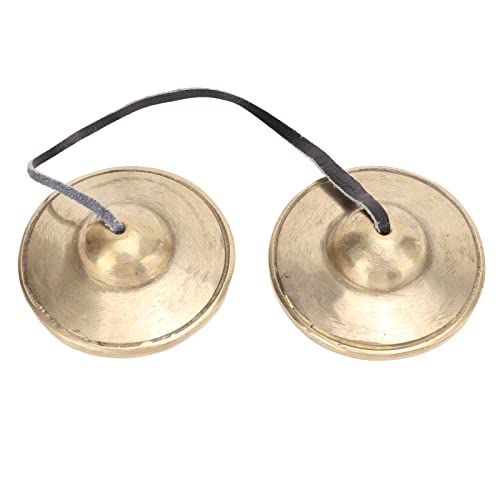 Tibetan Tingsha Cymbals Meditation Chime Bells, 2.7in Brass Strong Sound Penetration Tingsha Cymbals Bells, Lightweight Portable Tingsha Cymbals Bells Om Mane Padme Hum for Percussion Instrument