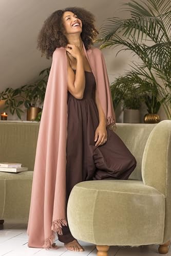 likemary Pashmina Shawls and Wraps - Large Merino Wool Blanket Scarf for Women - Handmade Travel, Meditation & Festival Wrap - color: Dusty Pink 40" X 80"