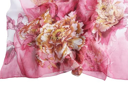 Pokeedioty Scarfs for Women Lightweight Fashion Scarves Elegant Floral Pattern Sheer Scarfs Sunscreen Shawls Wraps - color: P 094