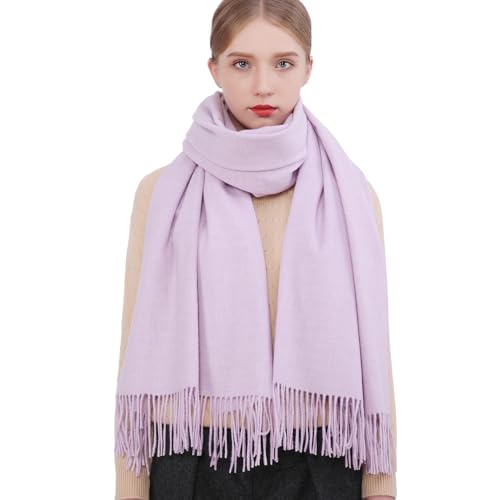 RIIQIICHY Winter Scarfs for Women Pashmina Shawls Wraps for Evening Dresses Large Warm Soft Scarves - color: Lavender