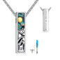 Cremation Urn Necklaces for Ashes Sterling Silver 3D Vertical Bar Memorial Pendant for Loved Ones Keepsake Cremation Jewelry Gifts for Women Men - style: Mountain