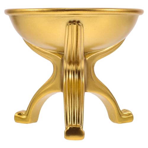 Hemobllo Religious Offering Bowl Tabletop Statue Multi-function Prayer Sacrifice Tool Hand-painted Resin Gold Altar Decoration for Meditation and Festive Home Décor