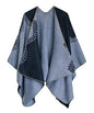 Urban CoCo Women's Color Block Shawl Wrap Open Front Poncho Cape - color: Series 28-grey