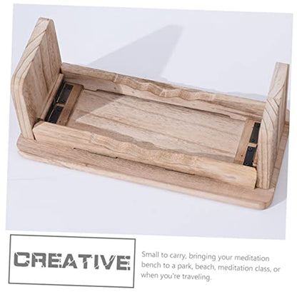 ibasenice Wooden Meditation Stool Portable Zen Kneeling Seat for Comfortable Praying and Meditation Practice Non-Slip Design for Enhanced Stability and Support