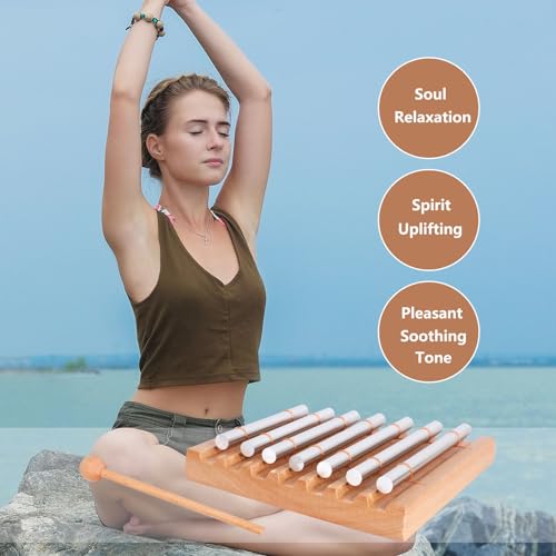 LIEKE 7 Tone Hand Chime Instrument Meditation Chime Mindfulness Bell with Nice Tone For Yoga Meditation Sound Healing Teachers' Classroom Management Tool - color: 7 Tone Chime