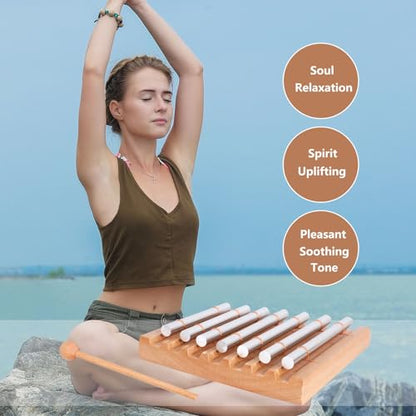 LIEKE 7 Tone Hand Chime Instrument Meditation Chime Mindfulness Bell with Nice Tone For Yoga Meditation Sound Healing Teachers' Classroom Management Tool - color: 7 Tone Chime