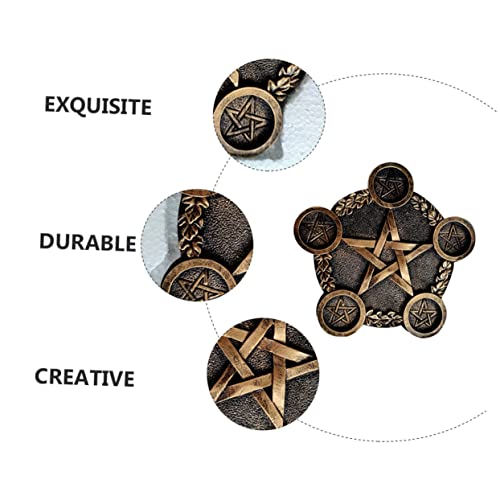 Alipis Pentacle Star Candleholder Creative Decorative Candle Base for Religious Rituals and Altar Decor Copper Finish Sacrifice Prop for Mysterious Atmosphere and Lasting Use