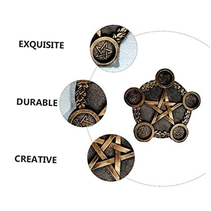 Alipis Pentacle Star Candleholder Creative Decorative Candle Base for Religious Rituals and Altar Decor Copper Finish Sacrifice Prop for Mysterious Atmosphere and Lasting Use