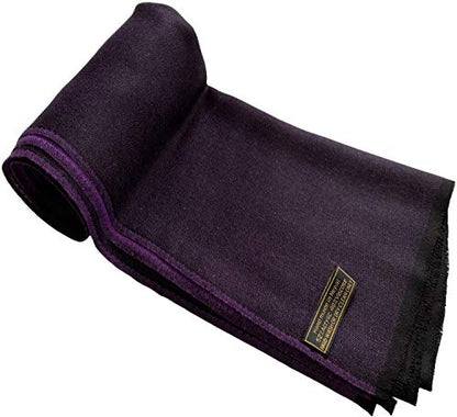 CJ Apparel Solid Color Fringe Design Fringe Shawl Scarf Wrap Stole Throw Head Wrap Pashmina Gift Hand Made in Nepal New - color: Black & Purple