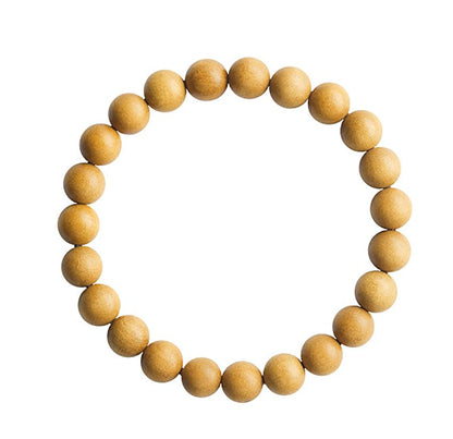 Sandalwood Bracelet for Women Men Buddhist Prayer Strand Chandan Bracelet Handmade Stretchable Elastic Sandalwood Beaded Wristbands for Yoga Meditation - style: 8mm Beads