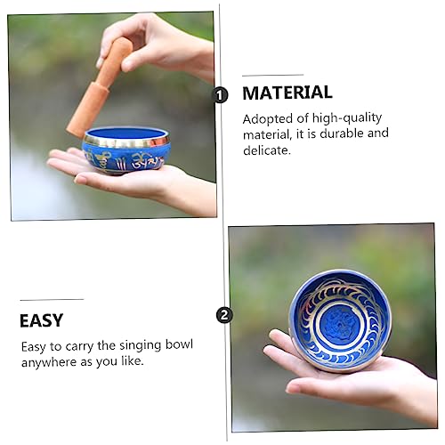 1set Copper Sound Bowl Yoga Meditation Instrument Singing Bowl Handcrafted Tibetan Nepal for Stress Relief Relaxation