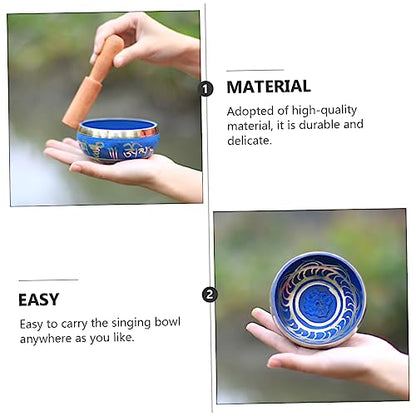 1set Copper Sound Bowl Yoga Meditation Instrument Singing Bowl Handcrafted Tibetan Nepal for Stress Relief Relaxation