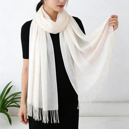 Thin Fashion Scarves for Women Spring Summer Sunprotection Lightweight Large Scarf Shawls Fall Neck Warm Wraps - color: Beige-thin
