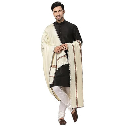 Weavers Villa Meditation Shawl/Wrap, Oversize Scarf or Stole. Unisex - color: White