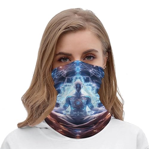 Neck Gaiter Meditation Energy Balaclava Windproof Face Mask Scarf for Men Women Sun Protection Headwear Breathable Face Cover Bandana for Skiing Hiking 19.6x9.8 Inch