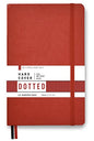 Premium Hard Cover Notebook Journal, Classic 5" x 8.3", 122 Numbered Pages, Gusseted Pocket, Ribbon Bookmark, Extra Thick Ink-Proof Paper 120gsm, San Francisco (Dotted, Red)
