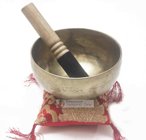 Tibetan Plain Singing Bowl - Meditation Bowl-Handmade Bowl Set by Nepalese Handicraft Zone (7")
