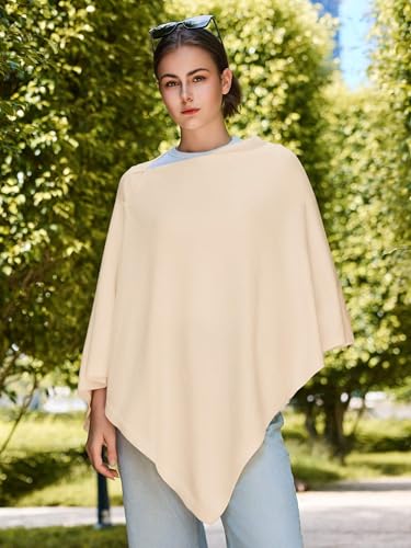 Lacretazhi Women'S Shawl Wraps Poncho Sweater Lightweight Knit Scarf With Buttons Versatile Cape Cardigan Spring Summer Fall - color: Maize-yellow