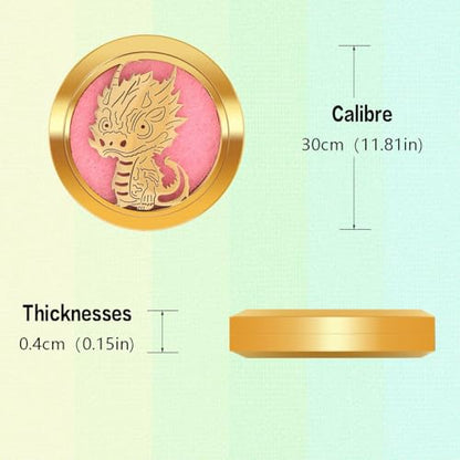 Aromatherapy Diffuser Necklace-Dinosaur Essential Oil Necklace,Aromatherapy Diffuser Pendant for Men and Women,Portable,Suitable for Yoga,Meditation,Travel,Stress Relief Gift(Gold 30mm) - color: Cute Dinosaur Gold