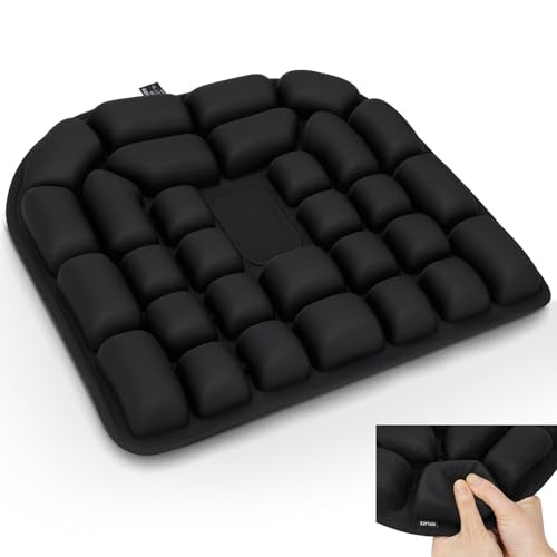 Inflatable Seat Cushion - Airplane Seat Cushion for Long Flights, Stable & Firm Support for Sports & Outdoors, Stadium Bleachers, Travel & Hard Dining Chairs