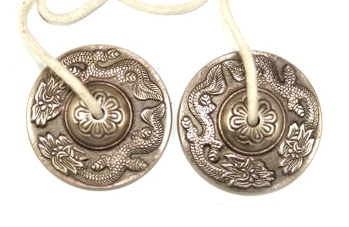 Tibetan Manjeera Tingsha Meditation Bell, Chime Bells, Cymbals, Buddhist Meditation, Yoga Bell Chimes small, auspicious symbol (Manjeera-04) - size: Manjeera-04