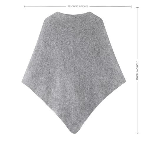 WaJuemy Pashmina Shawl Wraps for Women Cross Sweater Shawls and Wraps Cardigan Cape Front Poncho Knit Cashmere Sweater Shawl - color: 18 Skyblue/Grey Half