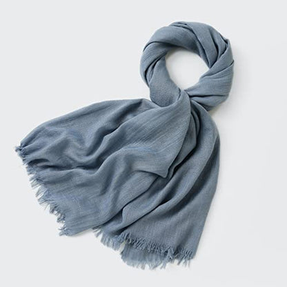 Jeelow Solid Color Scarf Wrap Shawl for Women Men – Soft Lightweight Head Scarf, All Season, Travel Beach Office Daily Wear - color: Light Blue