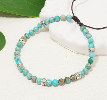 Beaded Bracelet Adjustable Stone String Bracelet Bohemian Colorful Beads Strand Bracelets for Women