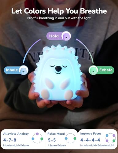 Breathing Pal 'Hogi'- Mindfulness Breathing Light, Guided Visual Meditation Breathing Light, Anxiety Relief Items for Calm Down Corner/Meditation/Sleep for Adult&Kid - size: Hogi (Hedgehog)