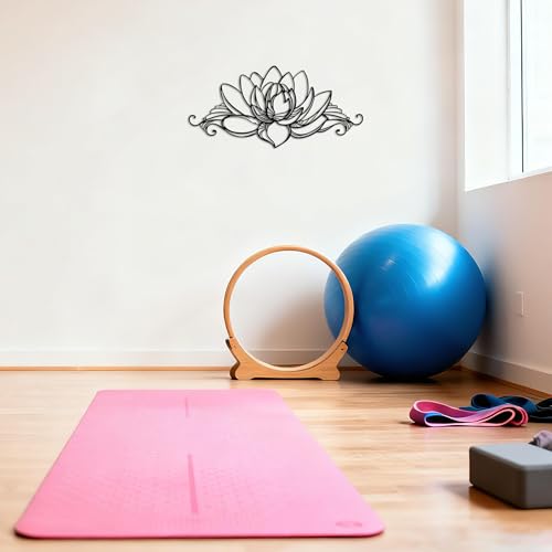 YATEASLU Lotus Wall Art, Zen Wall Decor with Mandala Design, Metal Lotus Flower Spiritual Decor for Home, Measuring Ideal for Yoga Meditation, A Gift for Yoga Lovers