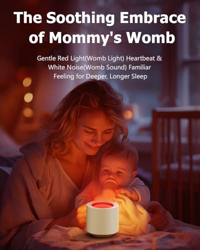 White Noise Sound Machine: Red Light Therapy Sleep Sound Machine with 38 Soothing Sounds & Calming Womb Soother, Memory Function, Dimmable Nursery Night Light with Timer for Baby Adult Gift - color: Putty