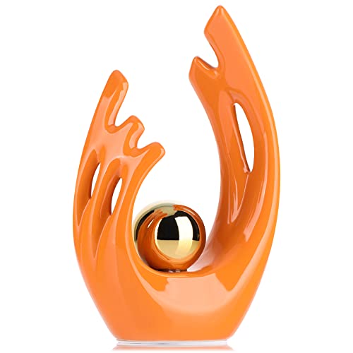 Orange Home Decor Accents, Coffee Table Funky Decor Modern Aesthetic Room Decor, Abstract Art Statue Decor Center Piece for Dinning Room,for Light Luxury Decorations for Stores,Hotels - color: Orange, size: Small