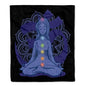 3dRose Blue and Purple Mandala with Yoga Person Silktouch Minky Blanket