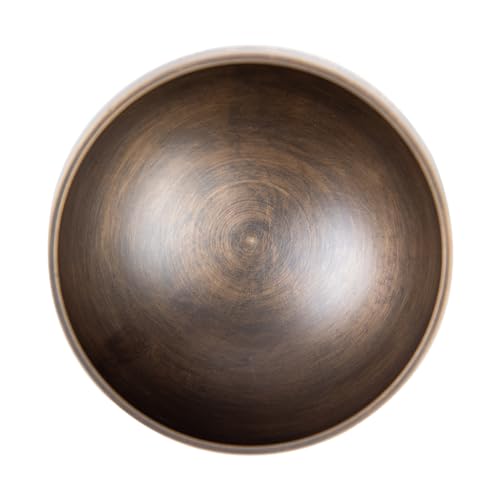 Tibetan Singing Bowl Set Brass - Master Healing Grade - Authentic Handcrafted Sound Bowl by Himalayan Bazaar (Black and Red) - color: Brown Mantra