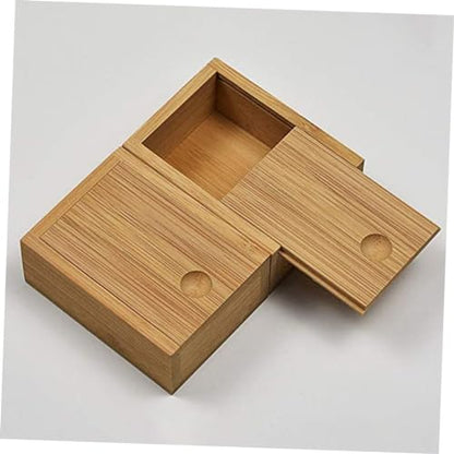 Chic Bamboo Pull-out Lid Storage Box for Jewelry Organization Retro Decorative Case for Home Office Stylish Desktop Decor