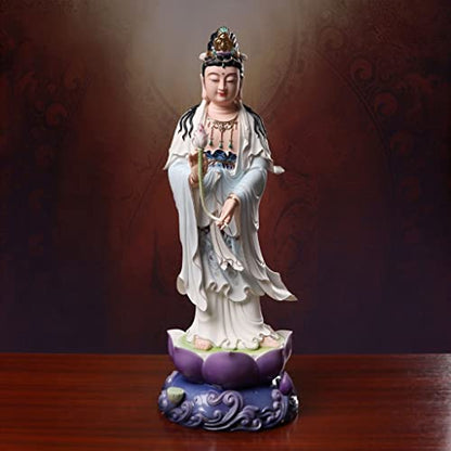 Sculpture Meditating Statue Zen Ceramic Bodhisattva Statue Household Lucky Enshrining Meditation Statue Ornament Figurine Sitting