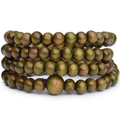 1PCS 6MM Bead Bracelets for Men and Women Unisex Mala Bracelet Beaded Tibetan Prayer Buddha Bead for Meditation - color: Green02