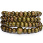 1PCS 6MM Bead Bracelets for Men and Women Unisex Mala Bracelet Beaded Tibetan Prayer Buddha Bead for Meditation - color: Green02