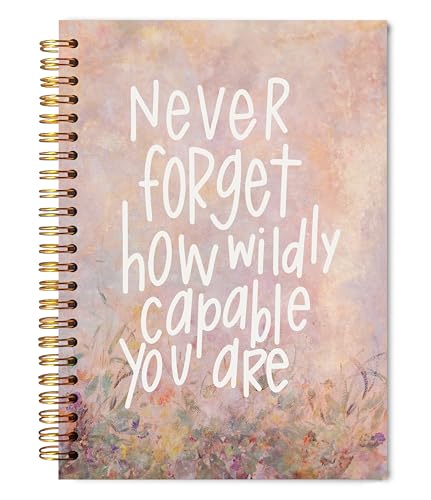 Pink Inspirational Spiral Notebook Journal, Never Forget How Wildly Capable You Are Motivational Quote Notebook, Positive Affirmation Journal for Women, 5.5x8.3 Inch - color: Inspirational Notebook 07