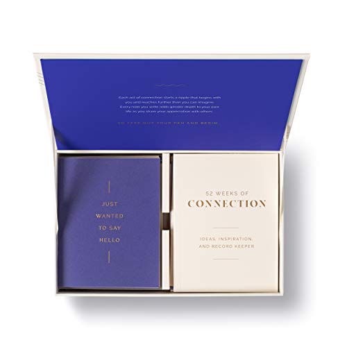 A Year of Connection Card Kit by Compendium - A Boxed Note Card Kit to Inspire 52 Weeks of Meaningful Moments - color: Cream & Blue: A Year of Connection