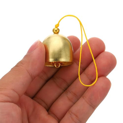 PATIKIL 6 Pcs Wind Chime, Hanging Bells Temple Bells Retro Outdoor Hanging Metal Chinese Wind Chime Round for Outside Garden Camping, Gold Yellow - color: Gold Yellow