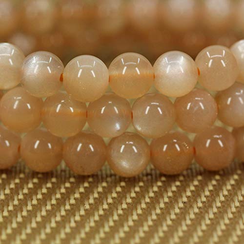 Angelstones Handmade Natural Healing Gemstone 6mm Round Beads Stretch Crystal Bracelet 7 Inch Unisex - color: Red Sunstone