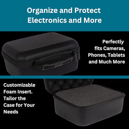 Hard Case With Customizable Protective Foam - Interior: 9.5" x 7.5" x 4.75" - Lightweight Hard Shell Camera Case with Zipper for GoPro, Camera, Electronics, Cosmetic, Makeup & More - EVA Protection - size: 9.5" x 7.5" x 4.75"