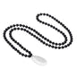 COAI Thumb Worry Stones Necklace for Men Women, Handmade 108 Mala Beaded Necklace for Women Men 8MM - style: Onyx & Clear Quartz