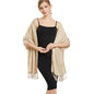 Silky Paisley Pashmina Shawl Scarf-Women's Soft Double-side Jacquard Pashminas Wrap for Evening Dress Travel Shawl - color: A-champagne Gold