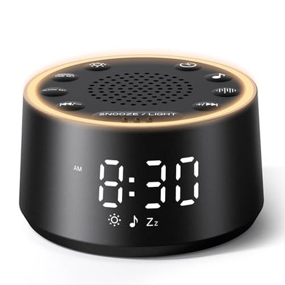 Dreamegg Sound Machine for Sleep - D1 Nova White Noise Sound Machine for Baby Adult with Alarm Clock, Soothing Sounds, Dimmable, White Noise Alarm Clocks for Bedrooms Heavy Sleepers Travel, Black - size: Palm-sized (D1 Nova)