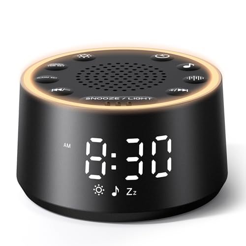 Dreamegg Sound Machine for Sleep - D1 Nova White Noise Sound Machine for Baby Adult with Alarm Clock, Soothing Sounds, Dimmable, White Noise Alarm Clocks for Bedrooms Heavy Sleepers Travel, Black - size: Palm-sized (D1 Nova)
