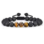 M MOOHAM Fathers Day Gift Mens Bracelet - Beaded Natural Stone 8mm Tiger Eye Matte Agate Lava Rock Bracelets for Men Teen Boys Grandpa Dad Birthday Gifts Jewelry - style: Black Lava Rock Tiger Eye Bracelet