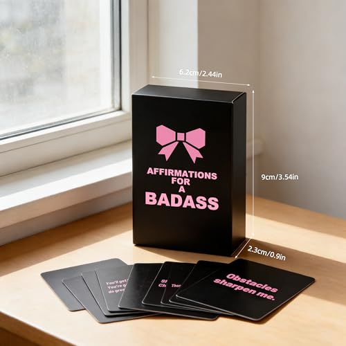 Badass Affirmation Cards for Women – 53 Daily Motivational & Inspirational Affirmations – Funny, Empowering Self-Care Cards – Gifts for Women, Best Friends & Everyday Motivation